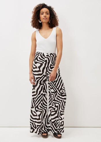 Phase Eight Isabelle Zebra Print Wide Leg Trousers Multicolor Australia | LX7493862